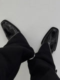 Thick Sole Chelsea Tip Height Leather Shoes