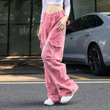 Vintage High Waist Pink Cargo Pants