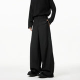 Loose Wide Leg Khaki Suit Pants