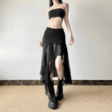 Gothic Cyber Y2K Irregular Hem Skirt