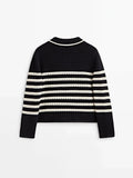 Women Casual Spring Ethereal Striped Knitted Cardigan