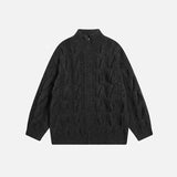 Autumn Retro Loose Stand Collar Knitted Cardigan