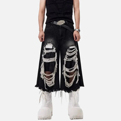 Streetwear Broken Hole Denim Jorts