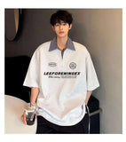 Stylish Loose Lapel Casual Short Sleeve Polo T-shirt