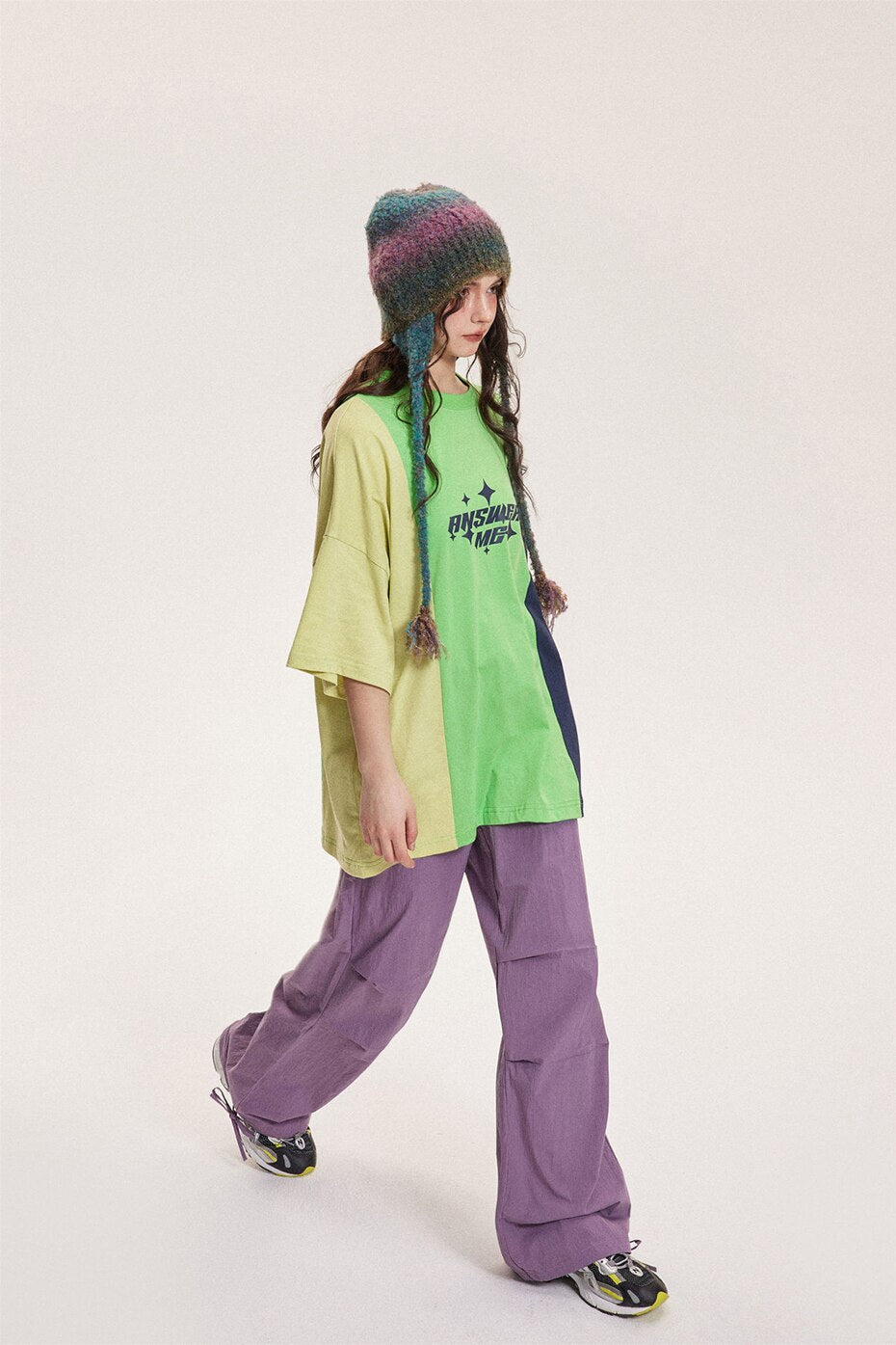 "Answer Me" Color Block T-shirt