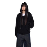 Winter Rivet Rabbit Ears Loose Casulal Sweatshirt