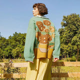 Floral Pattern Cardigan Sweater