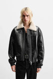 Flattering Thickened Imitation Fur Leather Jacket
