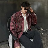 Y2K Riveted Snakeskin PU Leather Jacket