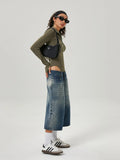 Retro Washed Gradient Wide Leg Jorts