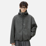 Luxurious Wool Blend Boxy Fit Thickened Jacket