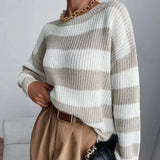 Women Retro Versatile Knitted Pullover Sweater