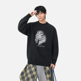 Cozy Winter Horse Pattern Crewneck Sweater