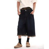 Camouflage Patchwork Wide Leg Denim Jorts