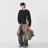 Stylish Crew Neck Knitted Jumper Sweater