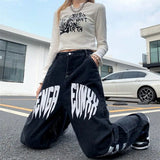 Streertwear Black Star Print High Jeans