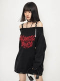 Gothic Off Shoulder Knitted Sweater