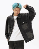 Damaged Neckline Loose Denim Jacket