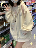 Oversized Cute Zip-up Hoodie