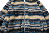Chic Fair Isle Sherpa Faux Fur Hooded Jacket