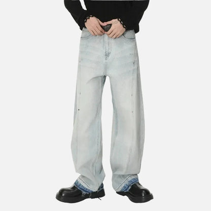 Trendy Casual Distressed Wide Leg Denim Jeans
