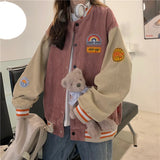 Vintage Embroidery Loose Varsity Jacket
