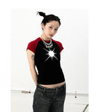 Vintage Gothing Patchwork Short Sleeve T-Shirt