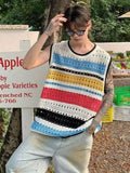 Vintaged Patterned Crochet Open Vest