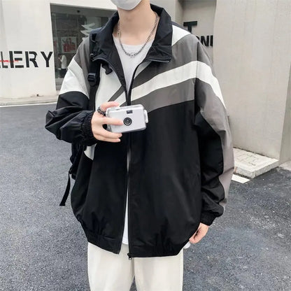 Y2K Flattering Stand Collar Sports Windbreaker Jacket
