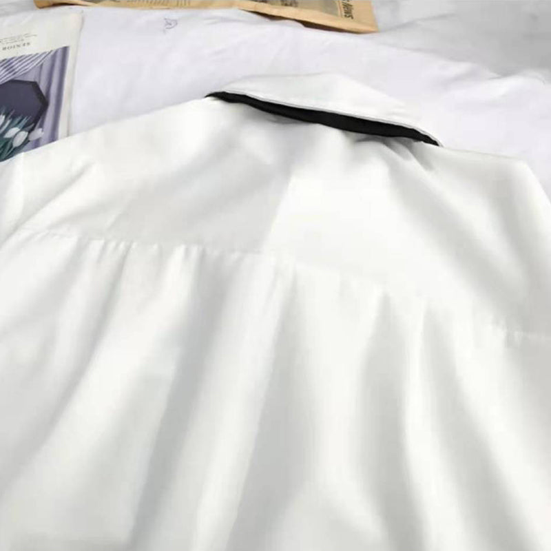 Plain White Oversized Shirt With Tie