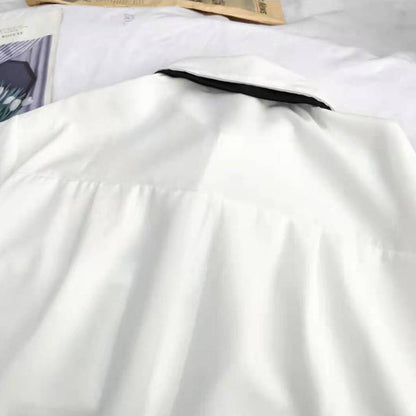 Plain White Oversized Shirt With Tie