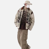 Retro Doberman Double Layered Loose Jacket