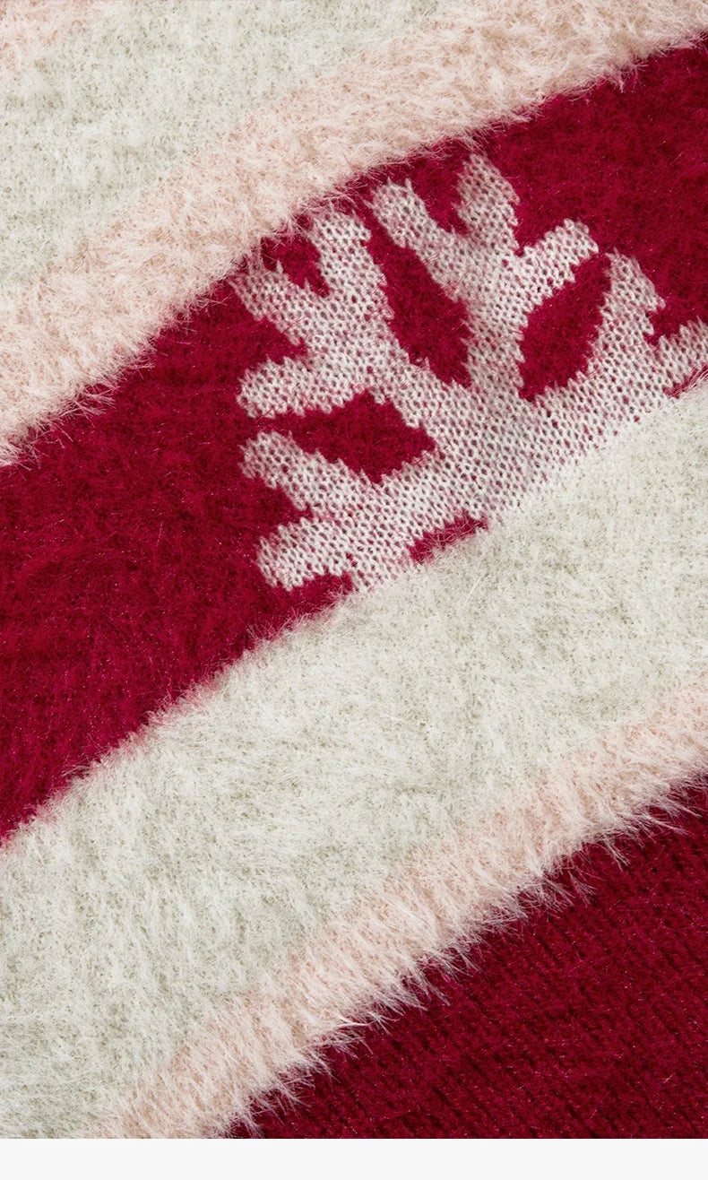 Christmas Snowflake Stripes Knitted Sweater
