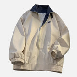 Front view of the beige Streamline Zip Jacket