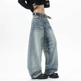 Korean Style Washing Moustache Effect Denim Jeans