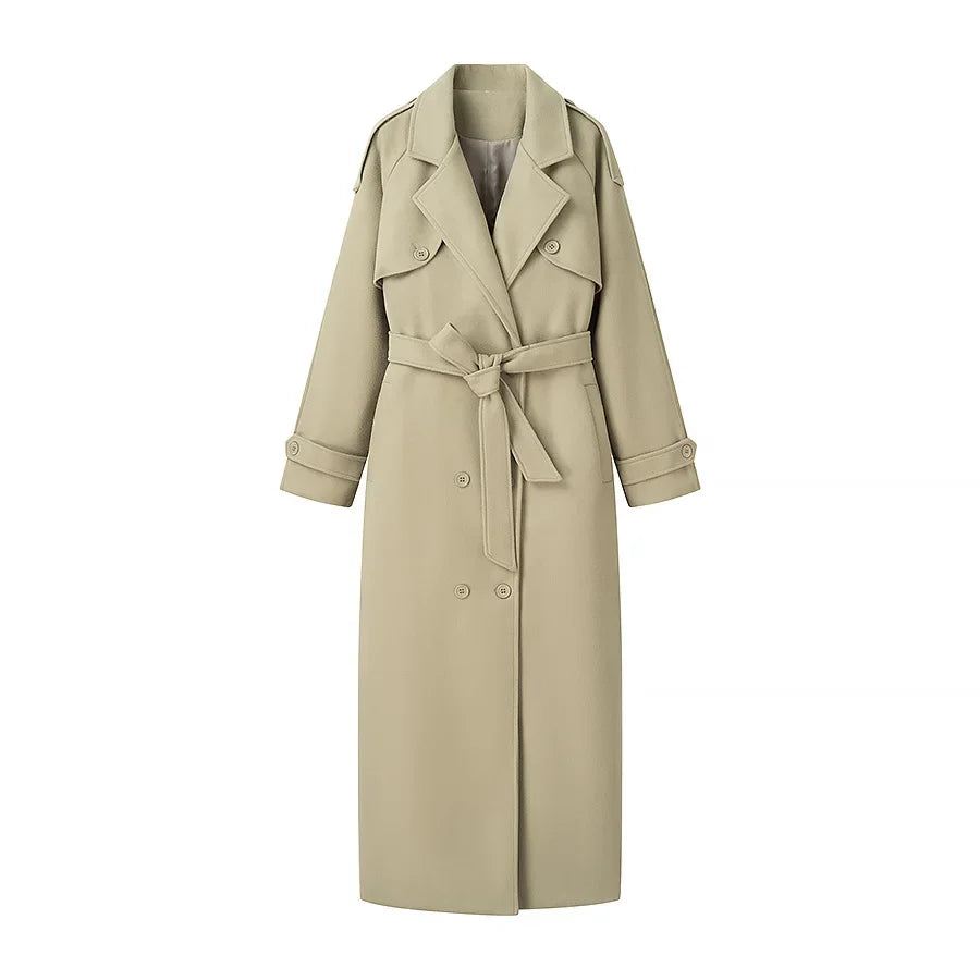 Vintage Solid Chic Long Coat