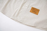 Retro Plaid Embroidered With Tie Long Sleeve Shirt