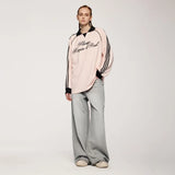 Model wearing the gray Baggy Fit Wide-Leg Jeans