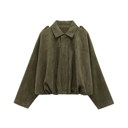 Elevated Vintage Suede Texture Lapel Jacket