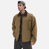 Vintage Washed Turn Down Collar Workwear Jacket
