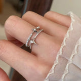 Romantic Pearl  Double Layer Star Ring