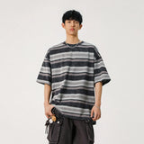 Breathable Striped Short Sleeve T-Shirt