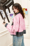 Elevated Hip Hop Denim Racing Jacket