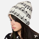 Knitted Music Pattern Beanie