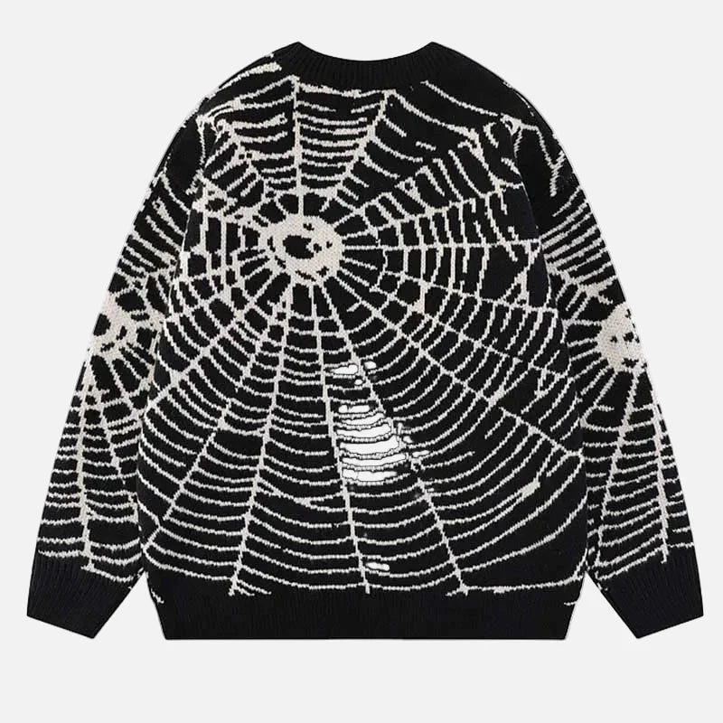Spider Pattern High-Quality Knitted Sweater