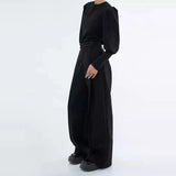 American Pleated Solid Color Casual Trousers