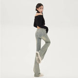 High Waist Vintage Blue Flare Jeans