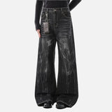 Streetwear Lightning Pattern Vintage Wide Leg Jeans
