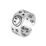 Retro Smile Face Poker Dice Ring