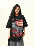 Versatile Retro Printed Crew Neck T-Shirt